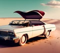 Honeymoon Car, Generative AI Illustration Royalty Free Stock Photo