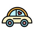 Honeymoon car icon color outline vector Royalty Free Stock Photo