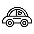 Honeymoon car icon, outline style Royalty Free Stock Photo