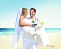 Honeymoon Couple Romantic Summer Beach Concept Royalty Free Stock Photo