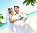 Honeymoon Couple Romantic Summer Beach Concept Royalty Free Stock Photo