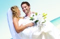 Honeymoon Couple Romantic Summer Beach Concept Royalty Free Stock Photo