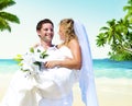 Honeymoon Couple Romantic Summer Beach Concept Royalty Free Stock Photo