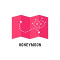 Honeymoon icon with pink map pin