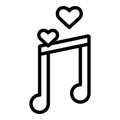 Honeymoon music icon, outline style Royalty Free Stock Photo