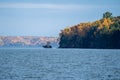 Honeymoon Rock, a famous formation on the Apostle Islands National Lakeshore on Lake Superior in Wisconsin - taken during the fall Royalty Free Stock Photo