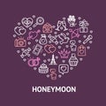 Honeymoon Sign Banner Concept Ad Poster Card. Vector Royalty Free Stock Photo