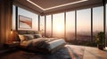 Honeymoon Suite with Panoramic Sunrise City View Bedroom