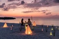 Honeymoon travel concept on a tropical beach