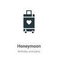 Honeymoon vector icon on white background. Flat vector honeymoon icon symbol sign from modern birthday and party collection for Royalty Free Stock Photo