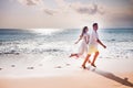 Honeymooners couple just married Royalty Free Stock Photo
