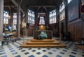 Interior view of the altar in the historic Saint Catherine`s Church in Honfleur