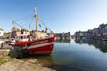 Old harbour at sunset, Honfleur, Normandy, France, Europe Royalty Free Stock Photo