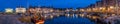 Honfleur Normandy May 5th 2013 : Panoramic view at dusk of the b Royalty Free Stock Photo
