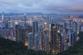 Hong Kong Island and Victoria Harbor as viewed from The Peak Royalty Free Stock Photo