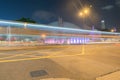 Hong knong Long exposure captures light trails from passing and Royalty Free Stock Photo