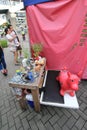 Red, pink, public, space, vendor, flower, stall, product, plant, fun, market