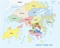 Hong kong administrative map Royalty Free Stock Photo