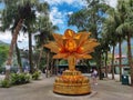 Golden lotus statue in the Big Buddha area, Ngong ping Hong Kong