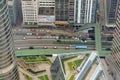 Hong Kong - April 23, 2016: Top view on street of Hong Kong. Loo Royalty Free Stock Photo