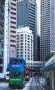 The Hong Kong bank street tramways in Central district, Hong Kong Royalty Free Stock Photo