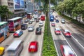 Hong Kong Cars and Taxi Traffic Royalty Free Stock Photo