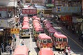 Hong Kong, China - August 14, 2017: Minibuses lining up, waiting