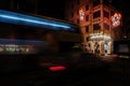 Night scenery of traffic in Sham Shui Po district in Hong Kong city, China