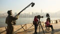 Hong Kong, China - January 1, 2016: Avenue of stars on the island of Kowloon in Hong Kong. The Hong Kong film industry Royalty Free Stock Photo