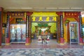 HONG KONG, CHINA - JANUARY 26, 2017: Beautiful and colorful entrance of the Tsz wan temple, in Hong Kong