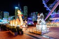 Big illuminated Chinese dragon decoration at AIA Great European Carnival in Hong Kong