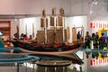 Zheng He`s Treasure Ship model in Hong Kong Science and History Museum. Interior view Royalty Free Stock Photo