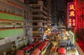 Night scenery of Mongkok District in Hong Kong, China. Mongkok in Kowloon Peninsula is the most Royalty Free Stock Photo