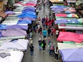 HONG KONG, CHINA- OCTOBER, 2, 2017: close overhead view of mongkok markets in hong kong