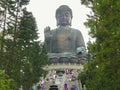 HONG KONG, CHINA- SEPTEMBER, 30, 2017: low angle shot of the steps leading up to tan tian buddha in hong kong