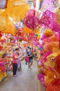 People buying Chinese traditional lantern to celebrate the Mid-autumn festival