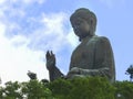 HONG KONG, CHINA- SEPTEMBER, 30, 2017: side view of tan tian buddha in hong kong