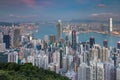 Hong Kong city aerial view from the Peak Royalty Free Stock Photo