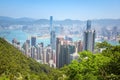 Hong Kong, the city and the bay from Victoria Peak Royalty Free Stock Photo