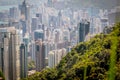 Hong Kong, the city and the bay from Victoria Peak Royalty Free Stock Photo