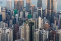 Hong Kong city downtown residence area, aerial view over Victoria View Royalty Free Stock Photo