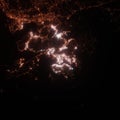 Hong Kong city lights map, top view from space. Aerial view on night street lights. Global networking, cyberspace Royalty Free Stock Photo