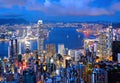 Hong Kong city at night Royalty Free Stock Photo