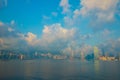 Hong Kong city skyline, China at sunrise