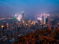 Hong kong city skyline night Royalty Free Stock Photo