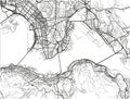 Black and white vector city map of Hong Kong.