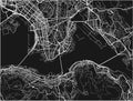 Black and white vector city map of Hong Kong.