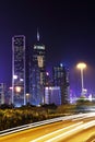 Hong Kong Cityscape at Night. Royalty Free Stock Photo