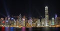 Hong Kong cityscape at night. Symphony of lights Royalty Free Stock Photo