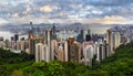 Hong Kong cityscape panorama from Victoria peak, China - Asia Royalty Free Stock Photo